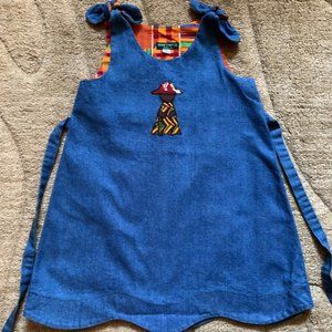 Imani Pamoja Shoulder Tie & Scalloped Hem Denim Dress - NWOT